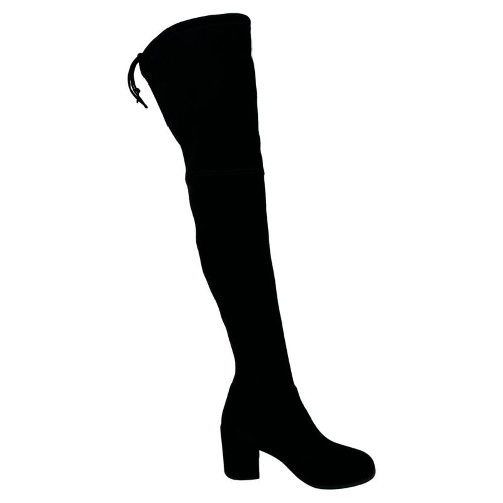 Stuart Weitzman Tieland Over-The-Knee Boots in Black Suede